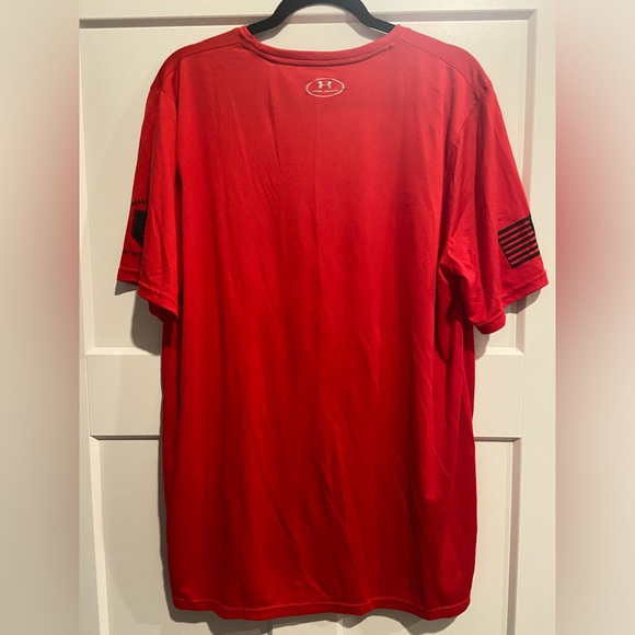 Under Armour red Big Red One Military Army loose Men's shirt sleeve Large NWT - Picture 12 of 12
